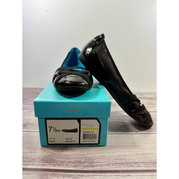 Adrienne Vittadini Sport Shoes Women 7.5M Casual Slip On Ballet Flats Black - Picture 3 of 16